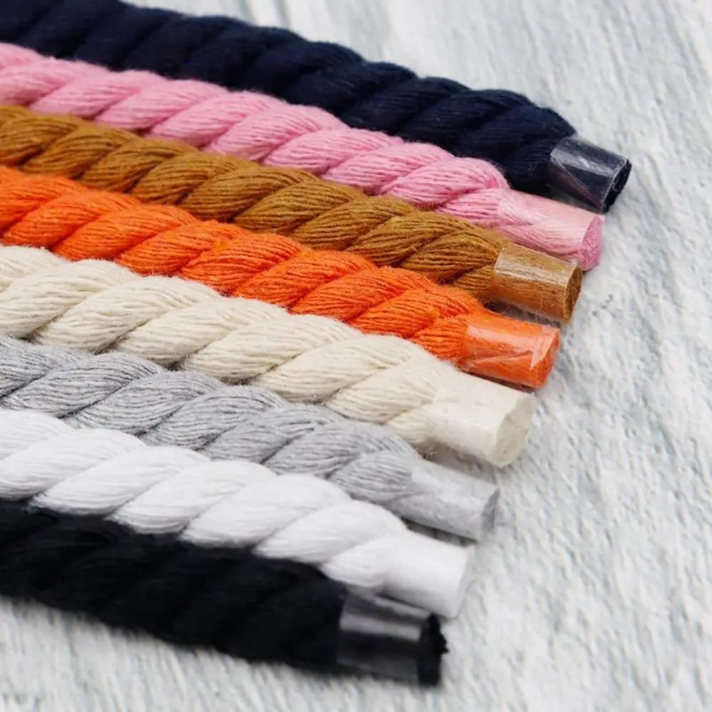 Thick Rope Shoelaces – 2PCS Premium Cotton/Polyester • 120cm • 10 Colors
